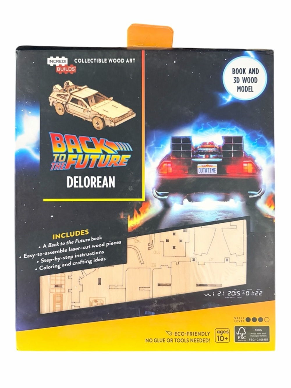 INCREDIBUILDS: Back to the Future: Delorean Book & 3D Model Kit (2020) NEW